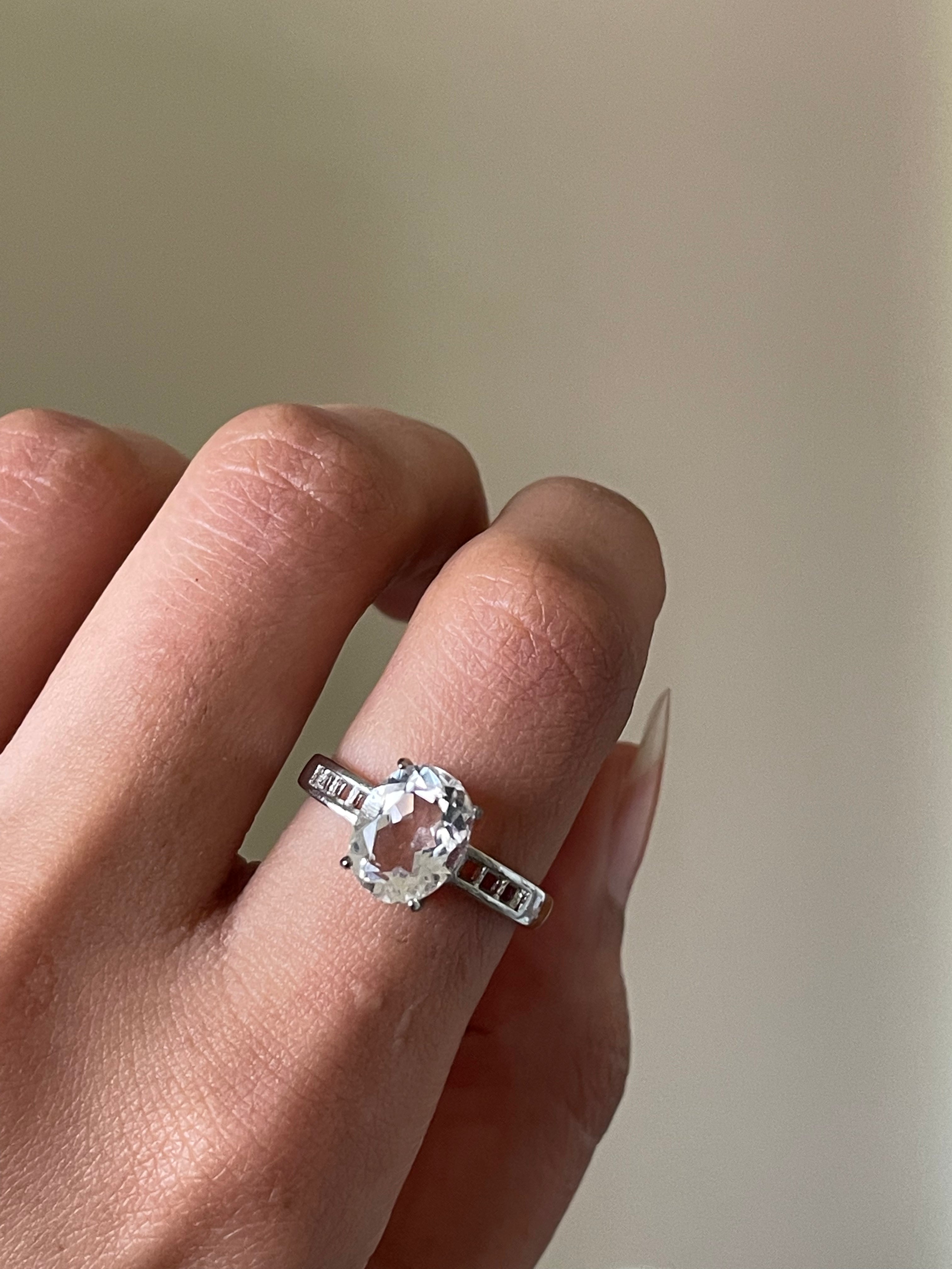 S925 Clear Quartz Ring | Adjustable | المرو - كوارتز الصافي