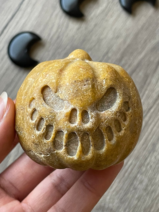 Orange Aventurine Halloween Pumpkin Head