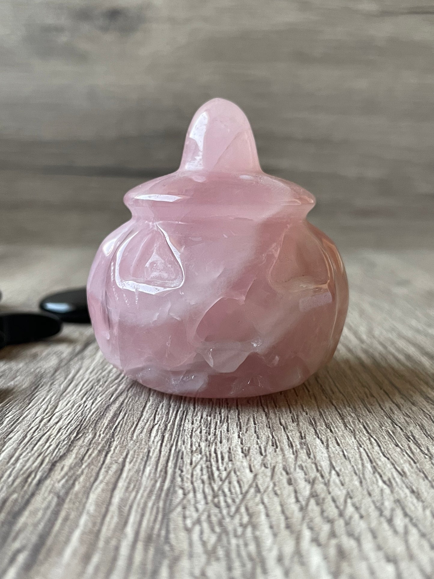 Rose Quartz Halloween Pumpkin Head