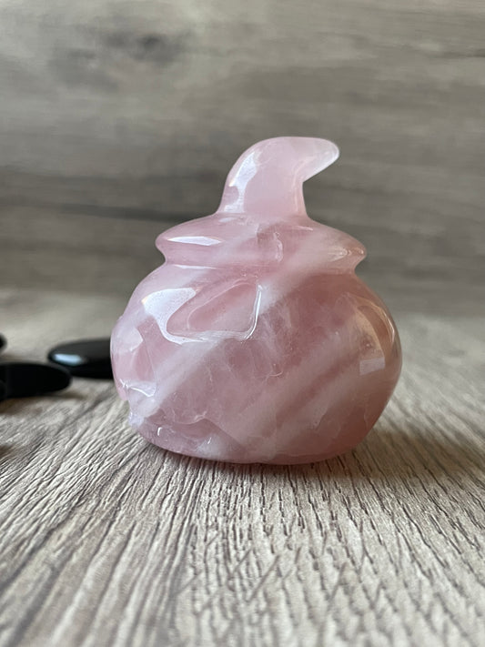 Rose Quartz Halloween Pumpkin Head