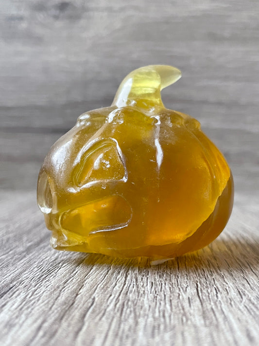 Yellow Fluorite Halloween Pumpkin Heads