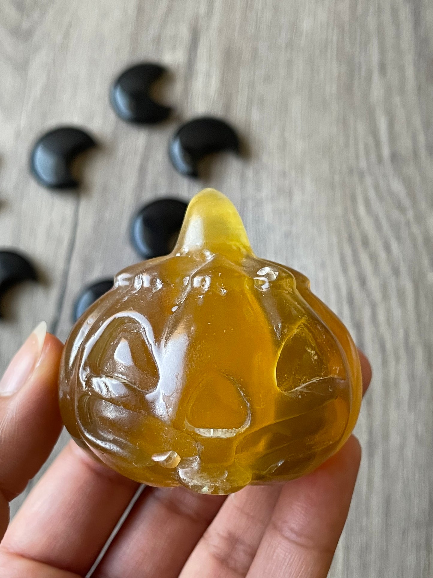 Yellow Fluorite Halloween Pumpkin Heads