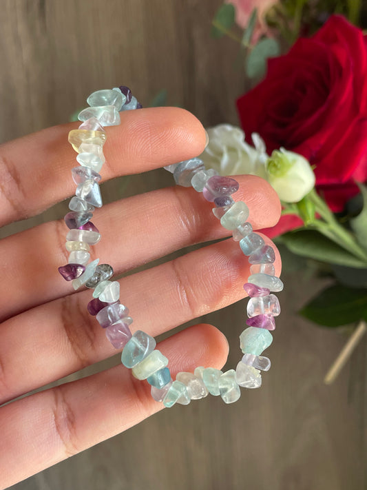Rainbow Fluorite Chip Bracelet | فلوريت