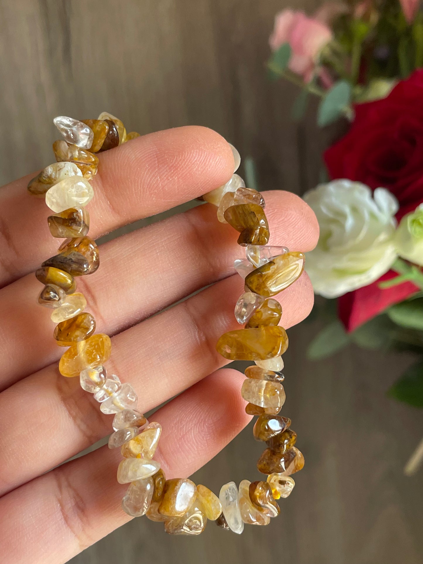 Golden Healer Quartz Chip Bracelet