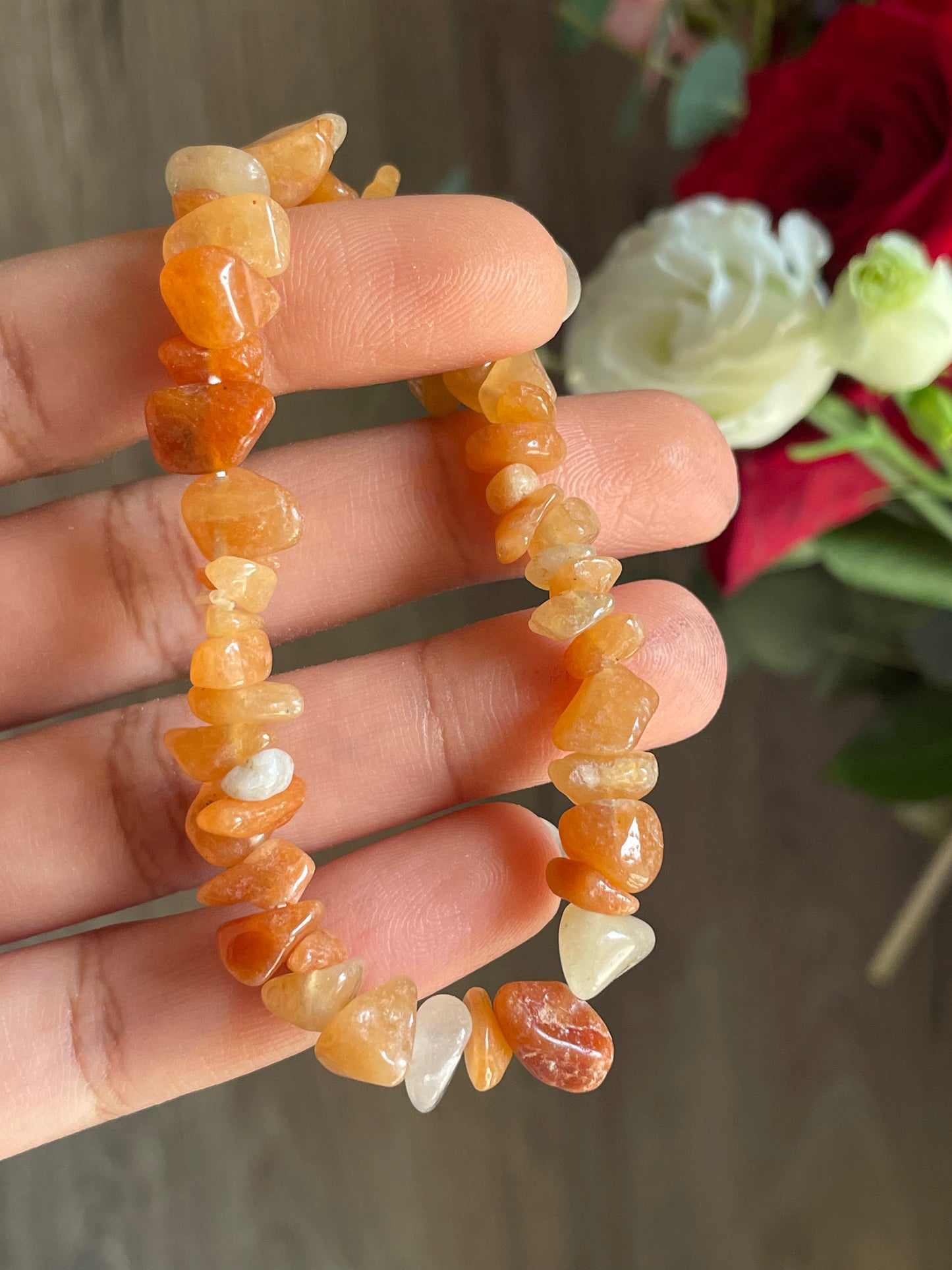 Orange Aventurine Chip Bracelet | الافنتورين البرتقالي