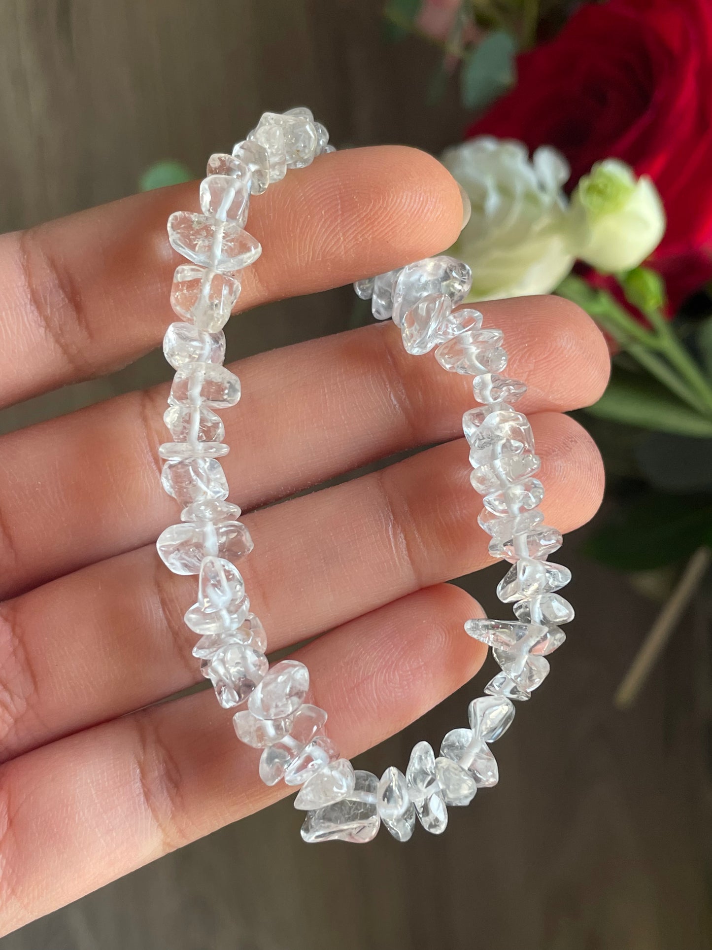 Clear Quartz Chip Bracelet | كلير كوارتز