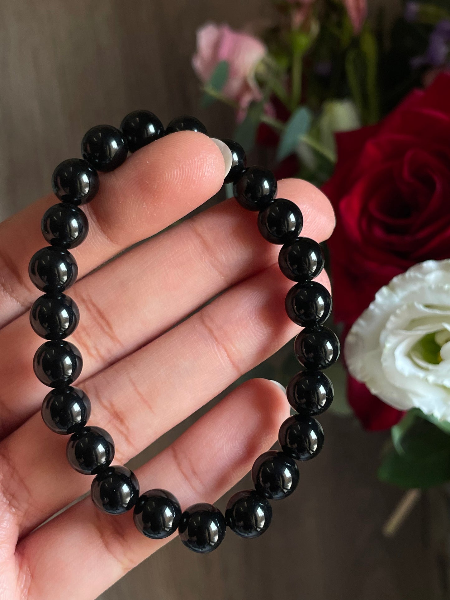 Black Obsidian Bracelet | 8mm | اوبسيديان الاسود - السبج