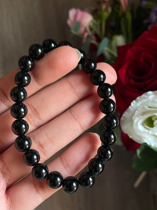 Black Obsidian Bracelet | 8mm | اوبسيديان الاسود - السبج
