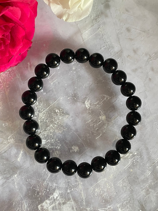 Black Obsidian Bracelet | 8mm | اوبسيديان الاسود - السبج