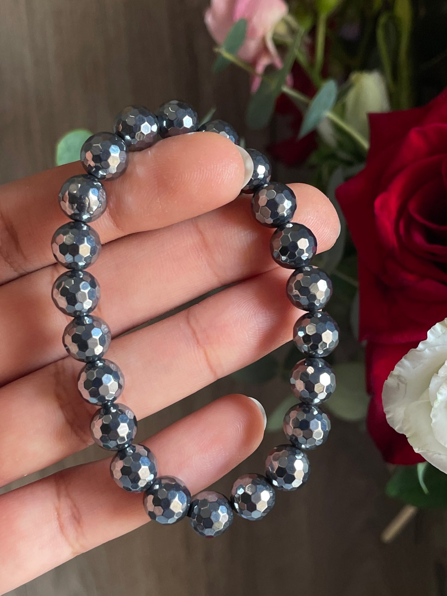 Terahertz Facted Bracelet | 8mm | حجر تيراهيرتز