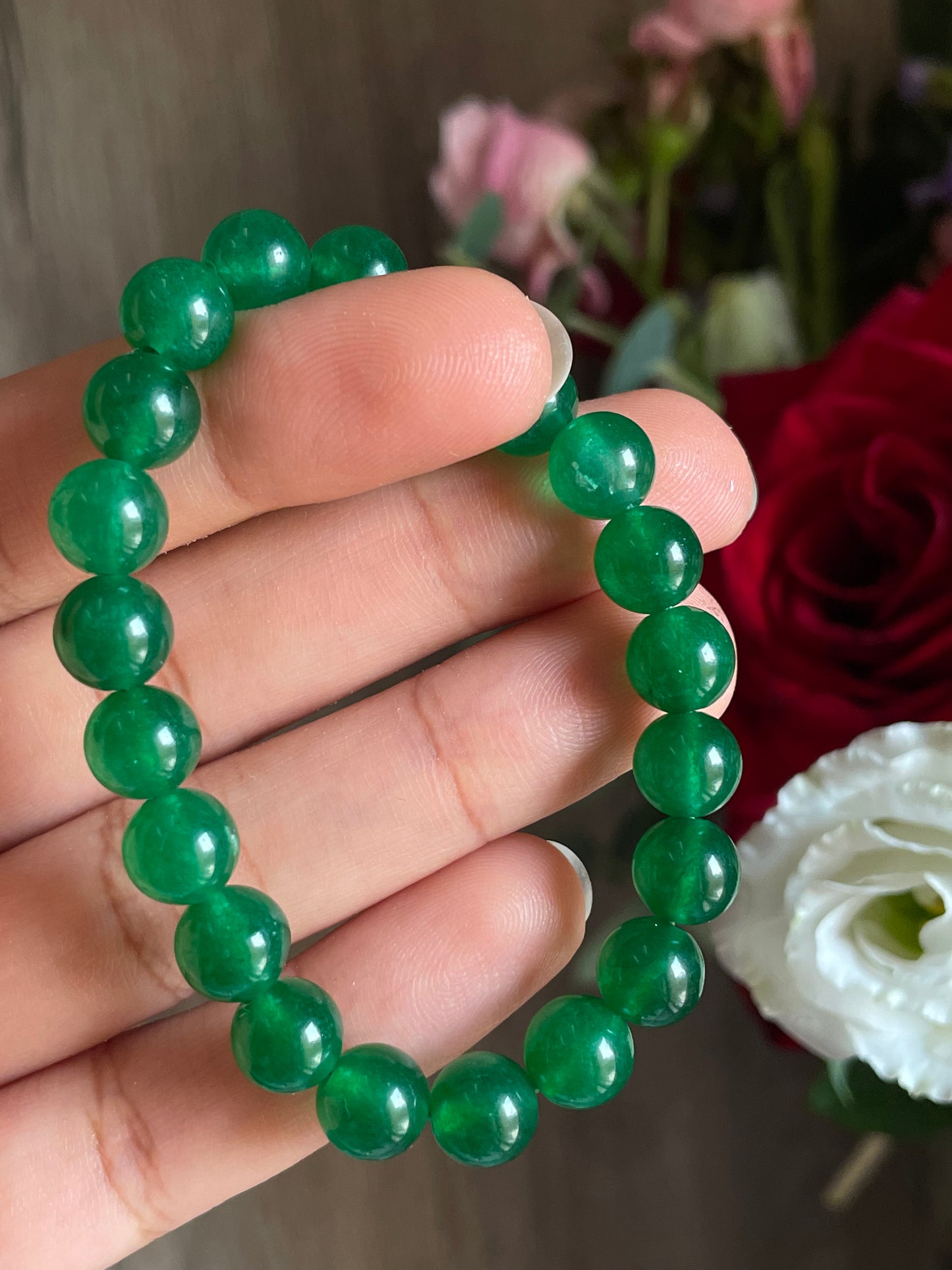 Green Jade Bracelet | 8mm | الجاد الاخضر