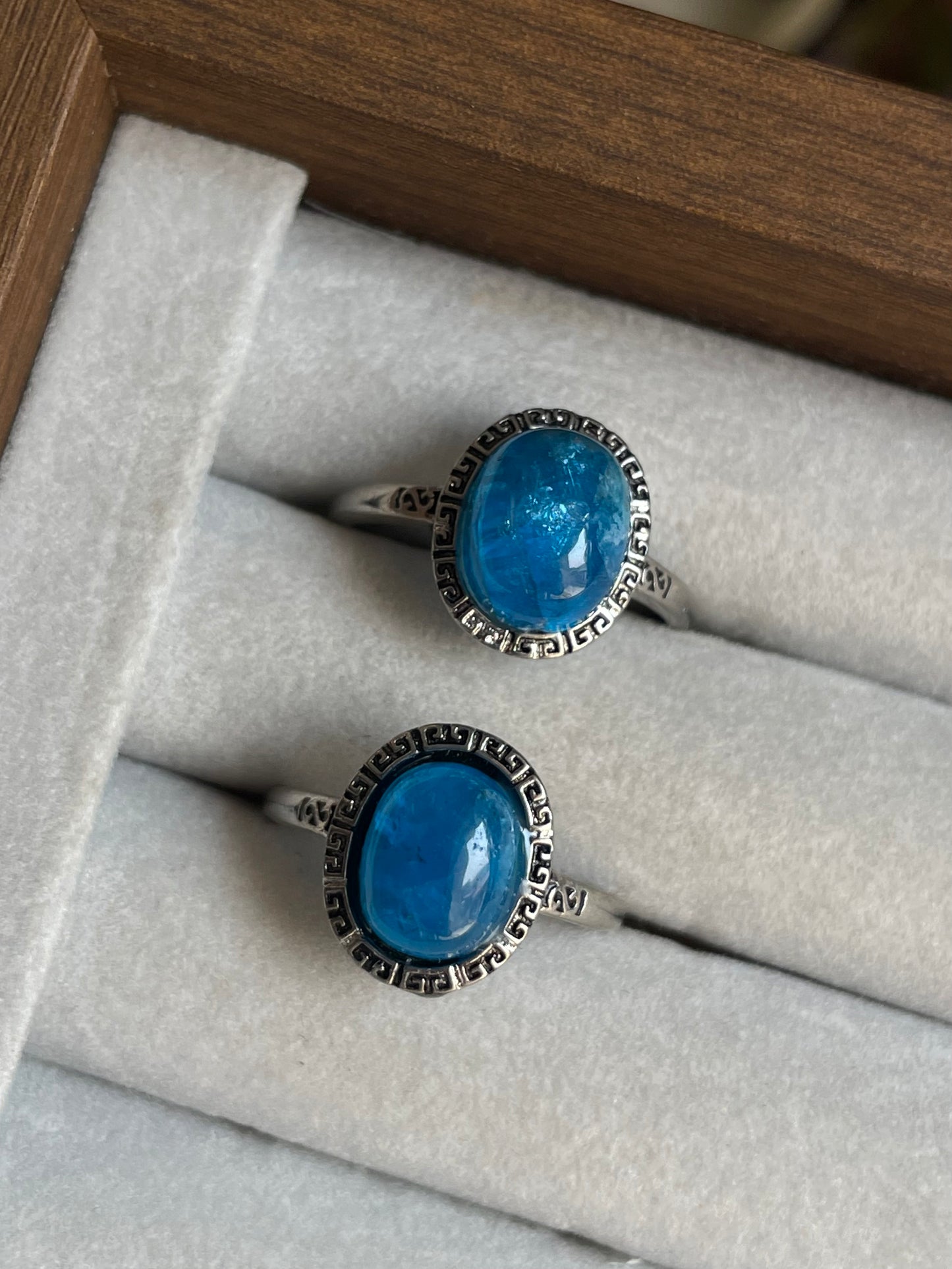 Blue Apatite Ring | Adjustable | الاباتيت الازرق