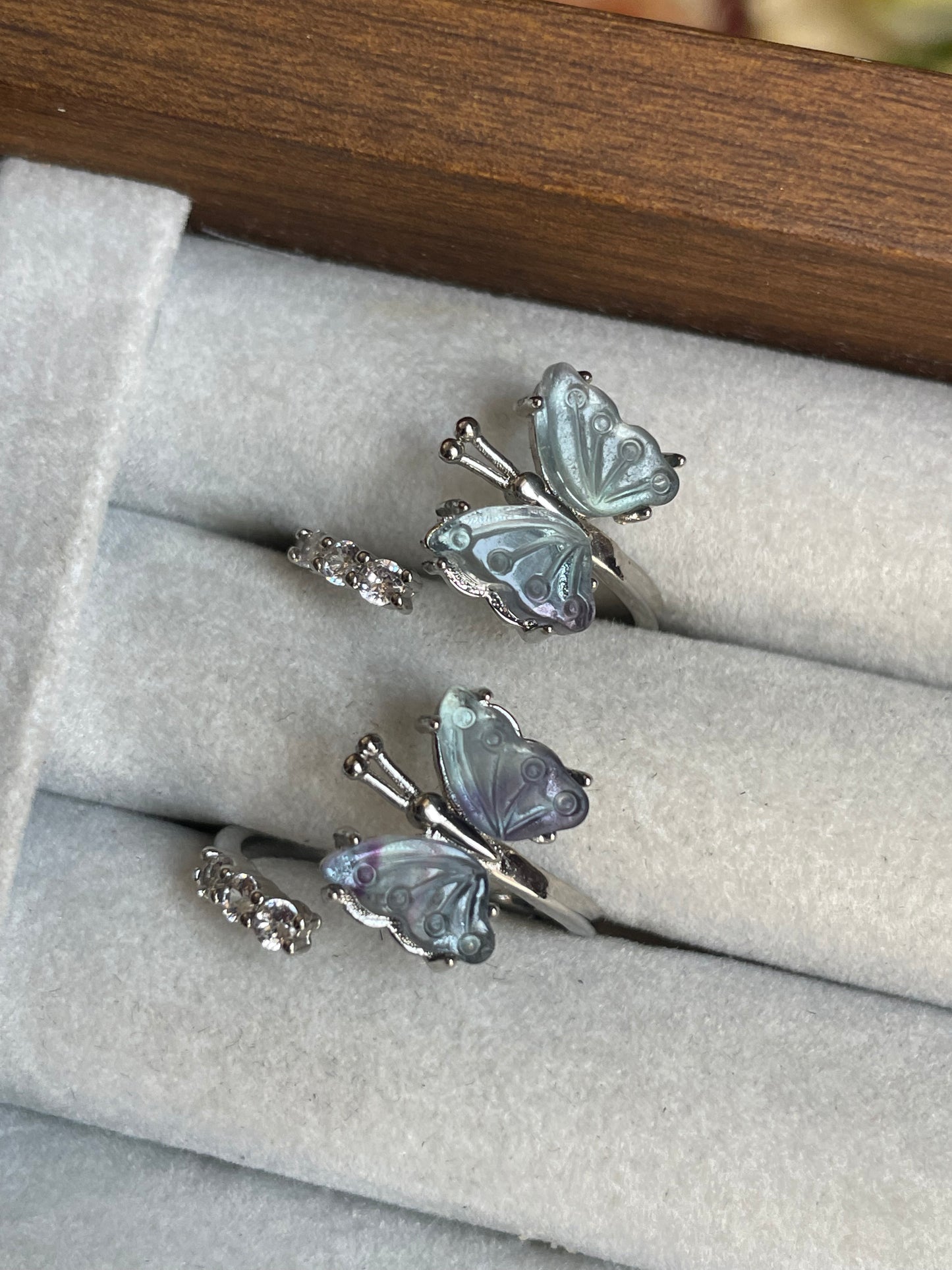 Blue Fluorite Butterfly Ring |  فلوريت الازرق