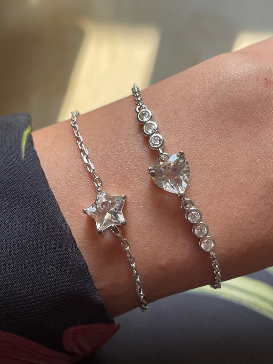 Clear Quartz Chain Bracelet | كلير كوارتز