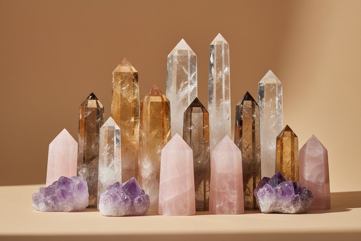 create a picture that has full of tower crystals