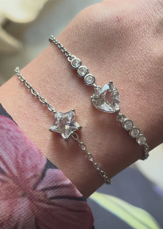 Clear Quartz Chain Bracelet | كلير كوارتز