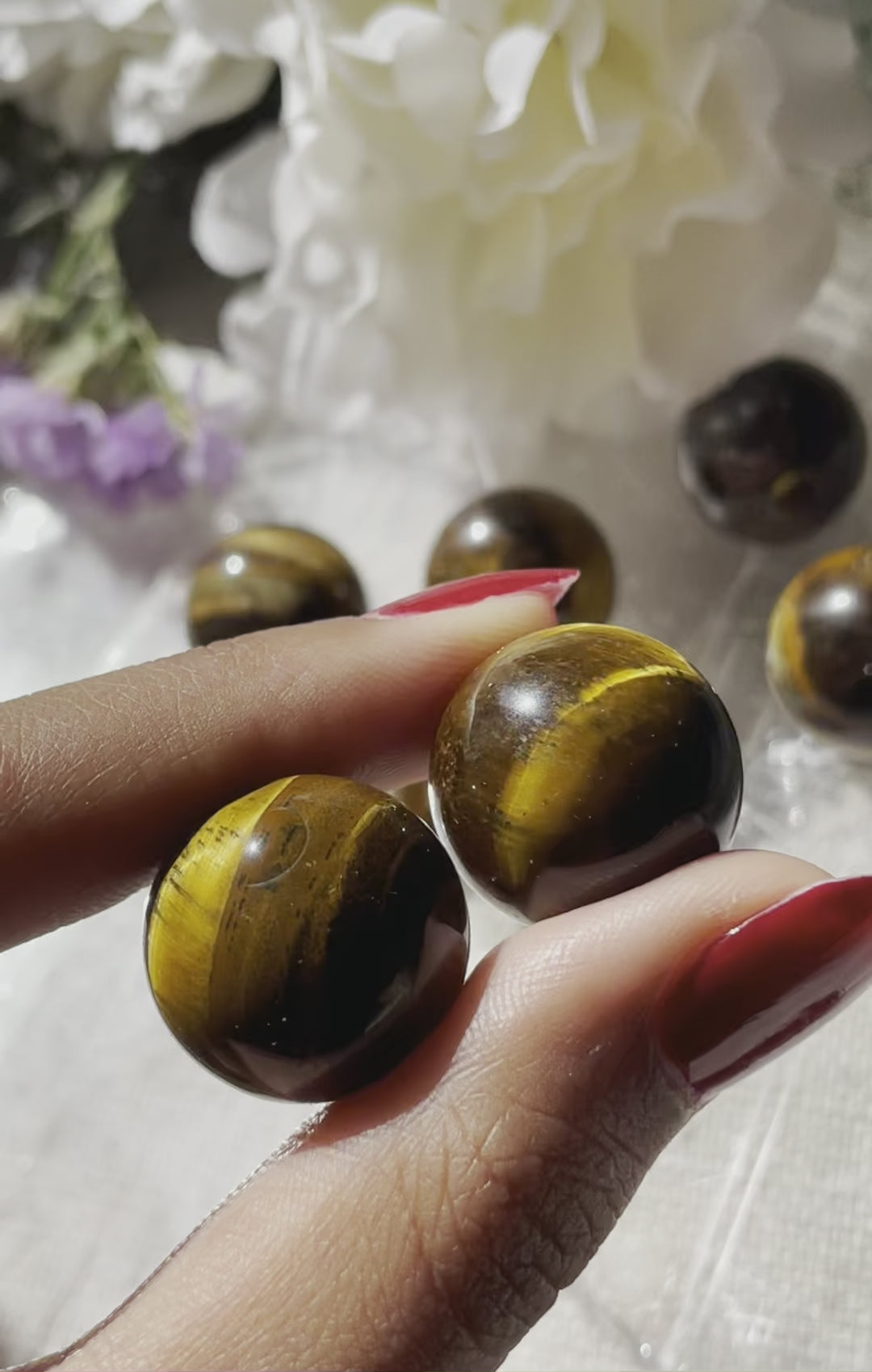 Mini Tiger Eye Sphere | عين النمر