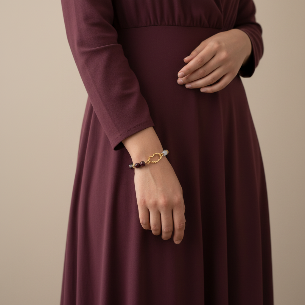 Qatar Bracelet styled on model