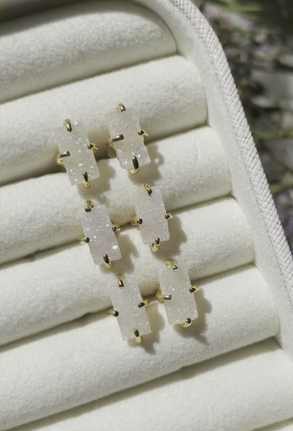 Aura Angle Quartz Earring Gold Plated | اورا انجل كوارتز