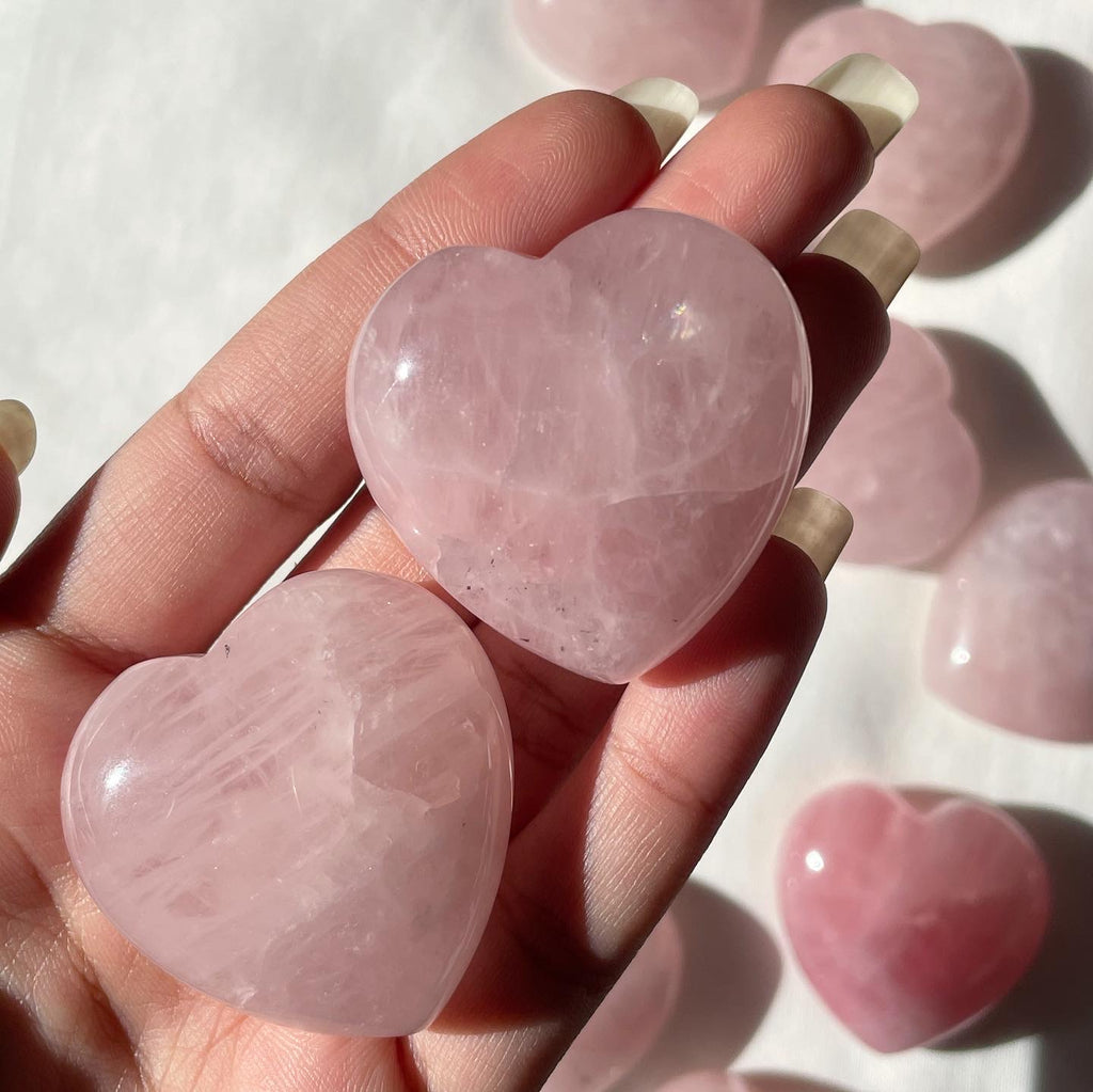 Rose Quartz Heart | Medium | كوارتز الزهري