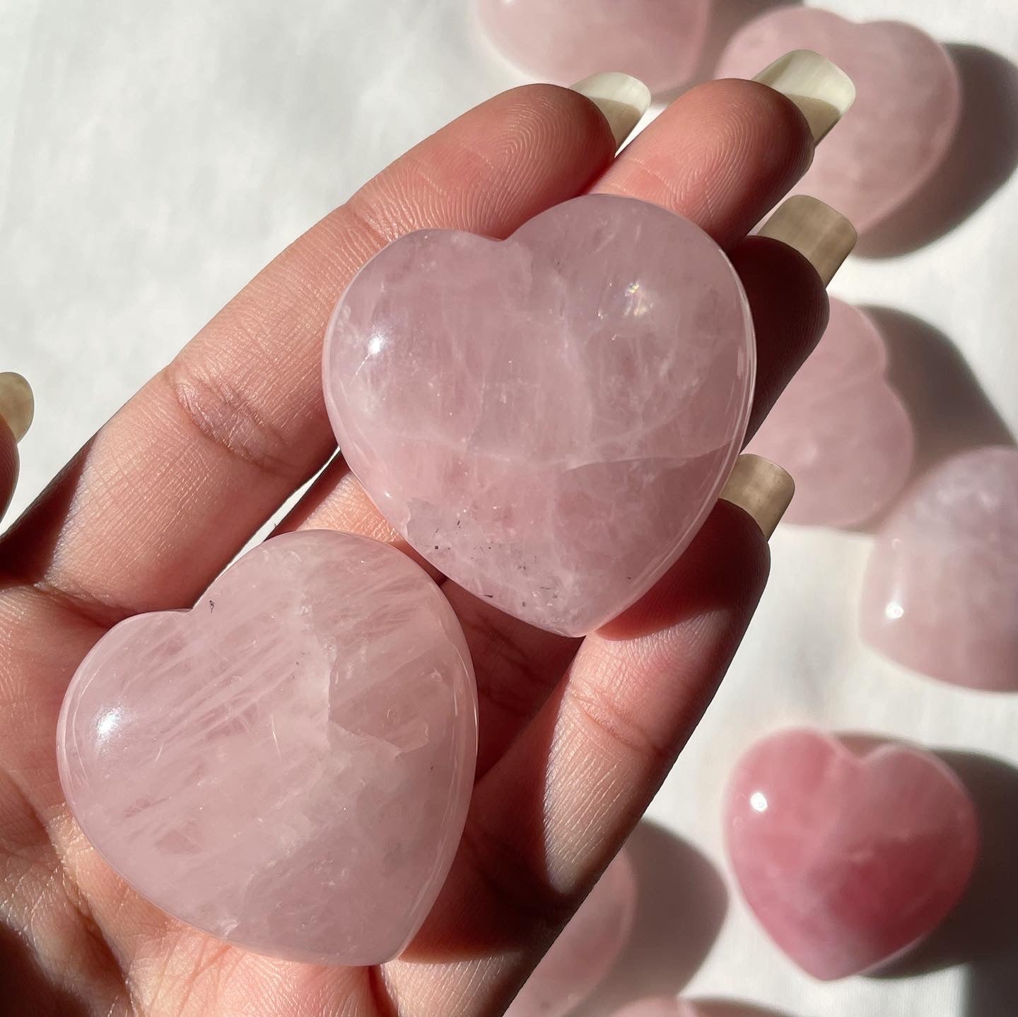 Rose Quartz Heart | Medium | كوارتز الزهري