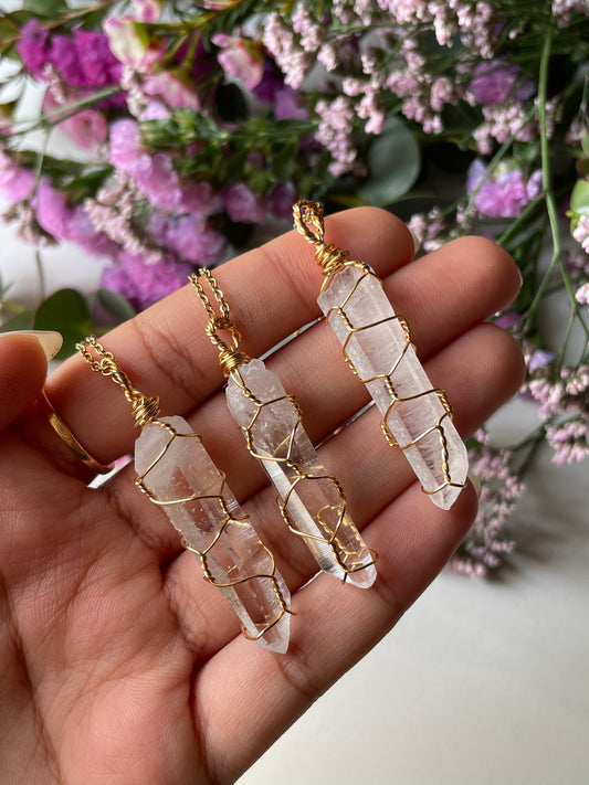 Clear Quartz Necklace |  المرو - كوارتز الصافي