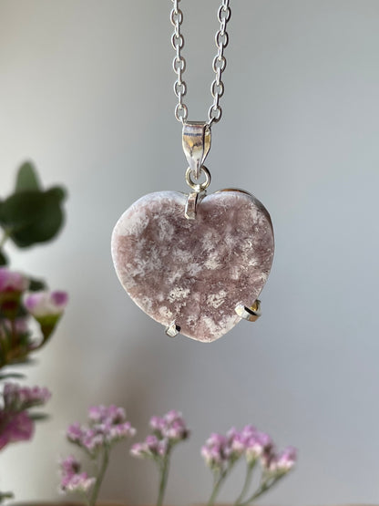 Pink Amethyst Heart Pendant | الجمشت الوردي
