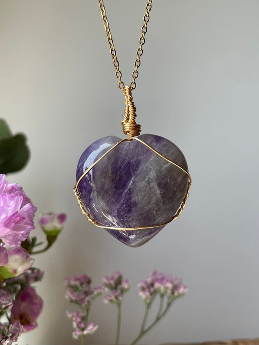 Amethyst Heart Necklace | الجمشت