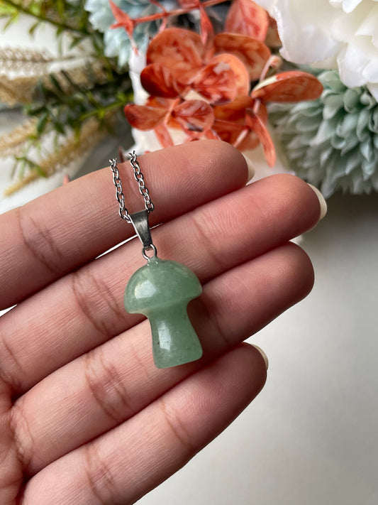 Green Aventurine Mushroom Pendant | الافنتورين الاخضر