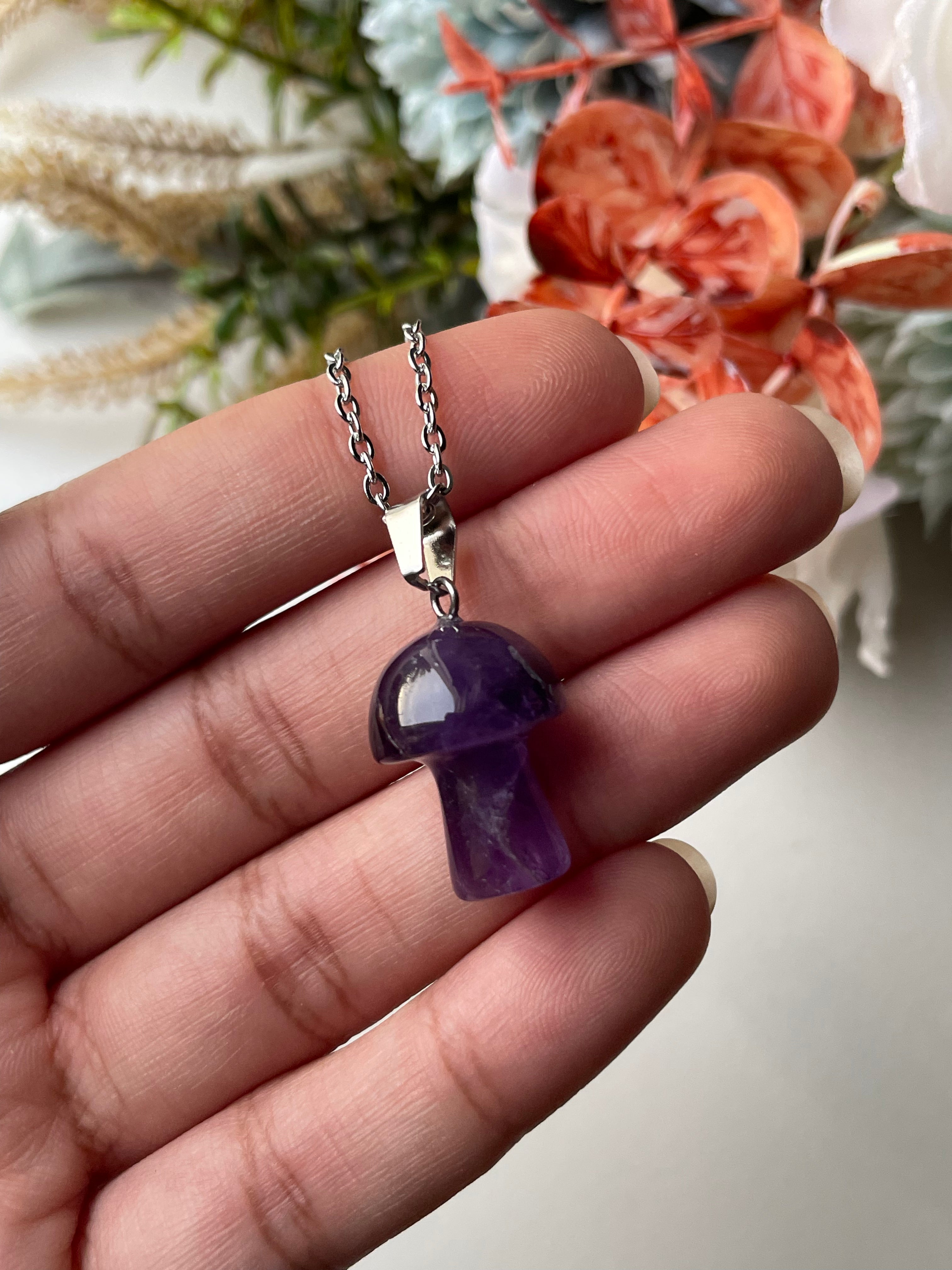 Amethyst Mushroom Pendant | الجمشت