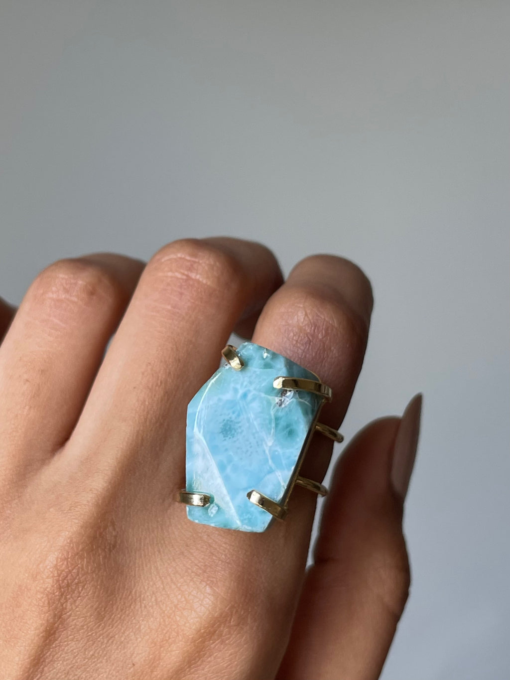 Larimar Ring | Adjustable | حجر لاريمار