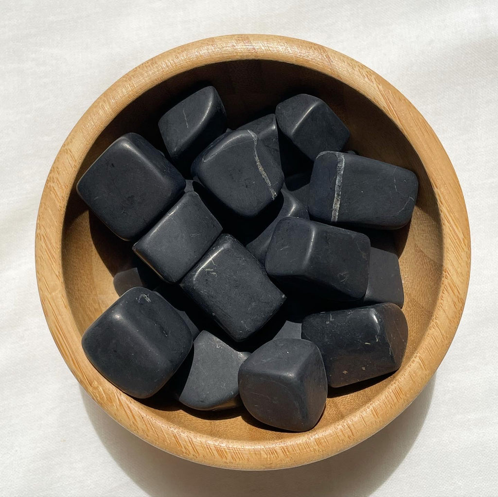 Shungite Tumbles - petrovsky shungite [ Type II ] | شونجايت