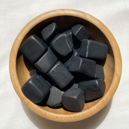 Shungite Tumbles - petrovsky shungite [ Type II ] | شونجايت