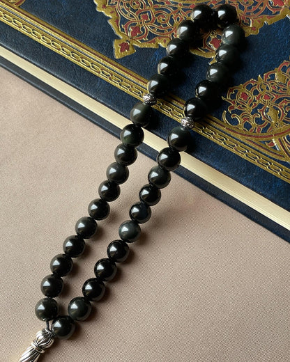 Black Obsidian Musbah | مسباح حجر الاوبسيديان | السبج