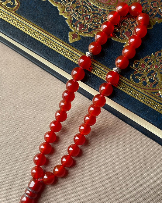 Red Carnaline Subha | مسباح حجر كارنيليان الاحمر | العقيق الاحمر