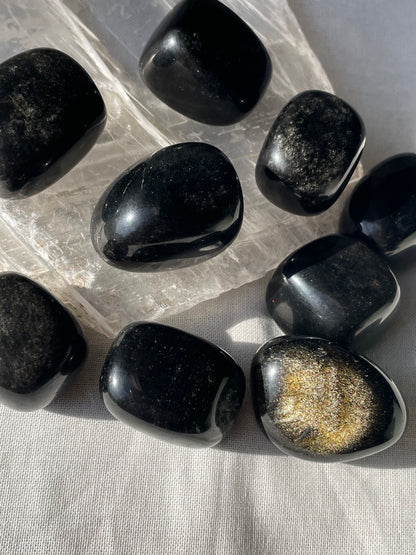 Golden Sheen Obsidian Tumble | السبج الذهبي