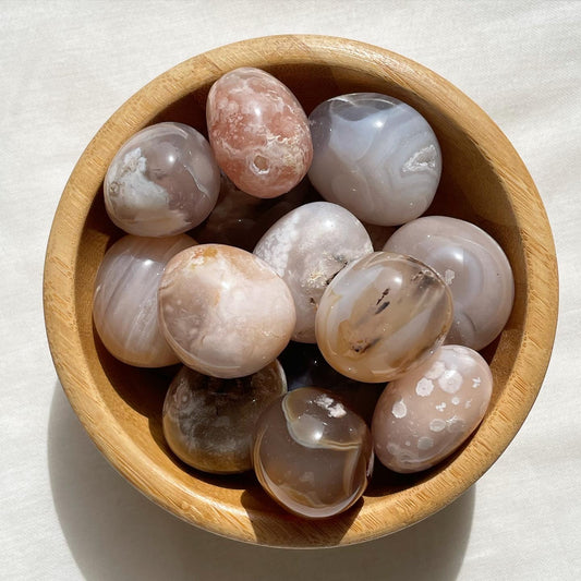 Flower Agate Medium Tumbles | زهرة العقيق
